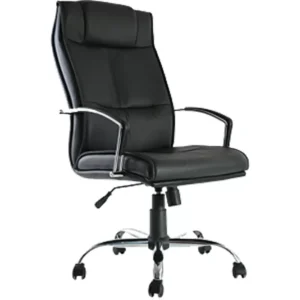 sillón de dirección d-h6 negro con respaldo alto y brazos metálicos