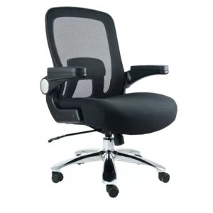 silla para oficina pesada enio xl negra con respaldo de malla y brazos abatibles