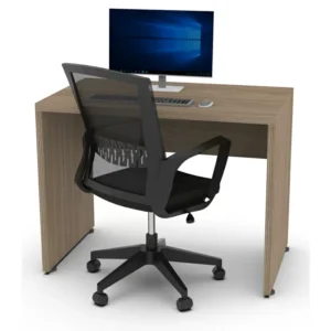 mesa de trabajo dakari 120 con estructura metálica y cubierta color olmo volga