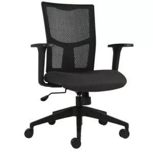 silla operativa op-h3 negra con respaldo de malla y base de nylon