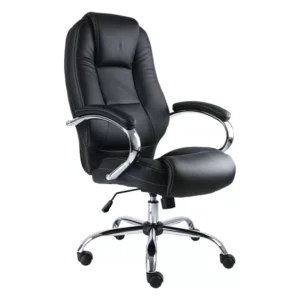 sillón ejecutivo snail negro con respaldo alto y base cromada