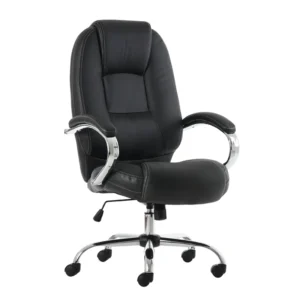 sillón ejecutivo snail negro con respaldo alto y base cromada