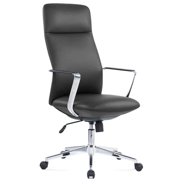 sillón de dirección suveren negro con respaldo medio y base cromada