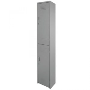 locker 2 puertas metálico gris vertical con diseño resistente para oficina o industria