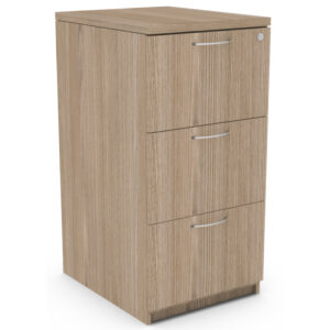 archivero vertical 3 gavetas en melamina color roble claro