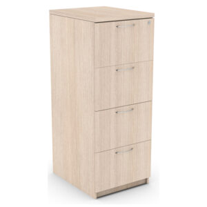 archivero vertical 4 gavetas en melamina color roble claro