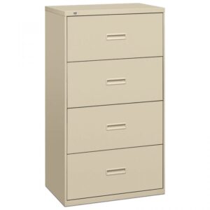 archivero horizontal metálico beige de 4 gavetas con cerradura