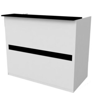 mueble de recepción armenia compacto blanco con cajonera negra