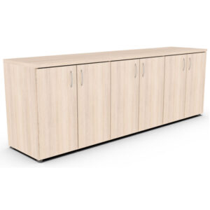 credenza mod. málaga en melamina con puertas abatibles y diseño ejecutivo