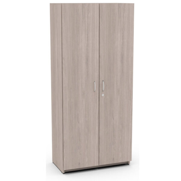 librero con puertas almada acabado madera clara con cerradura