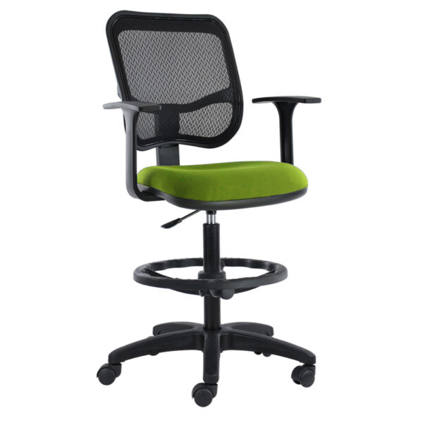 silla cajero Clío asiento regulable malla ventilada y reposapiés metálico