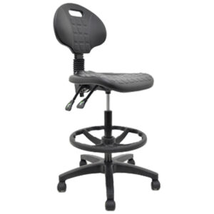 silla cajero industrial IC‑H1 asiento plástico regulable y anillo reposapiés