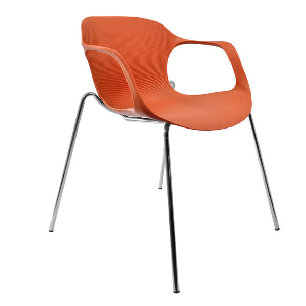 silla multiusos Koralle color naranja apilable de plástico fuerte