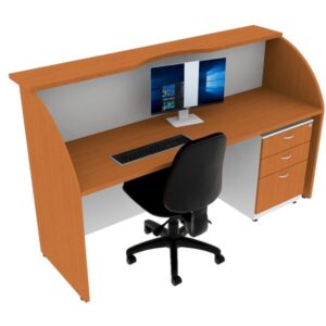 recepción modelo perú en melamina color cerezo para oficina moderna