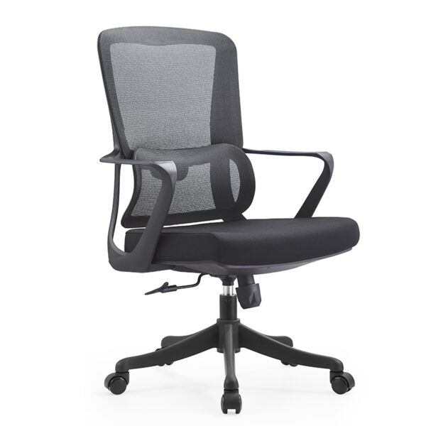 silla operativa rock respaldo mesh ventilado asiento tapizado negro sin cabecera