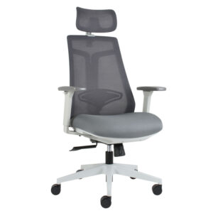 silla ejecutiva tundra g con cabecera respaldo ventilado gris