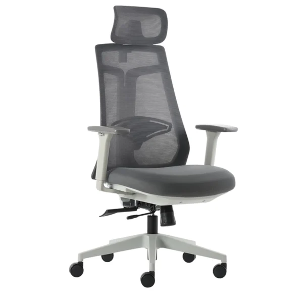 silla ejecutiva tundra g con cabecera respaldo ventilado gris