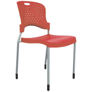 silla multiusos Kioto roja apilable de plástico y metal