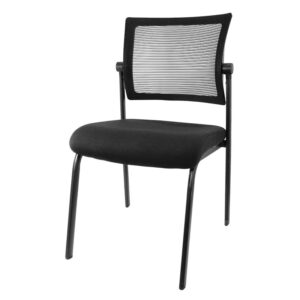 silla de visita Soft respaldo de malla y asiento tapizado negro
