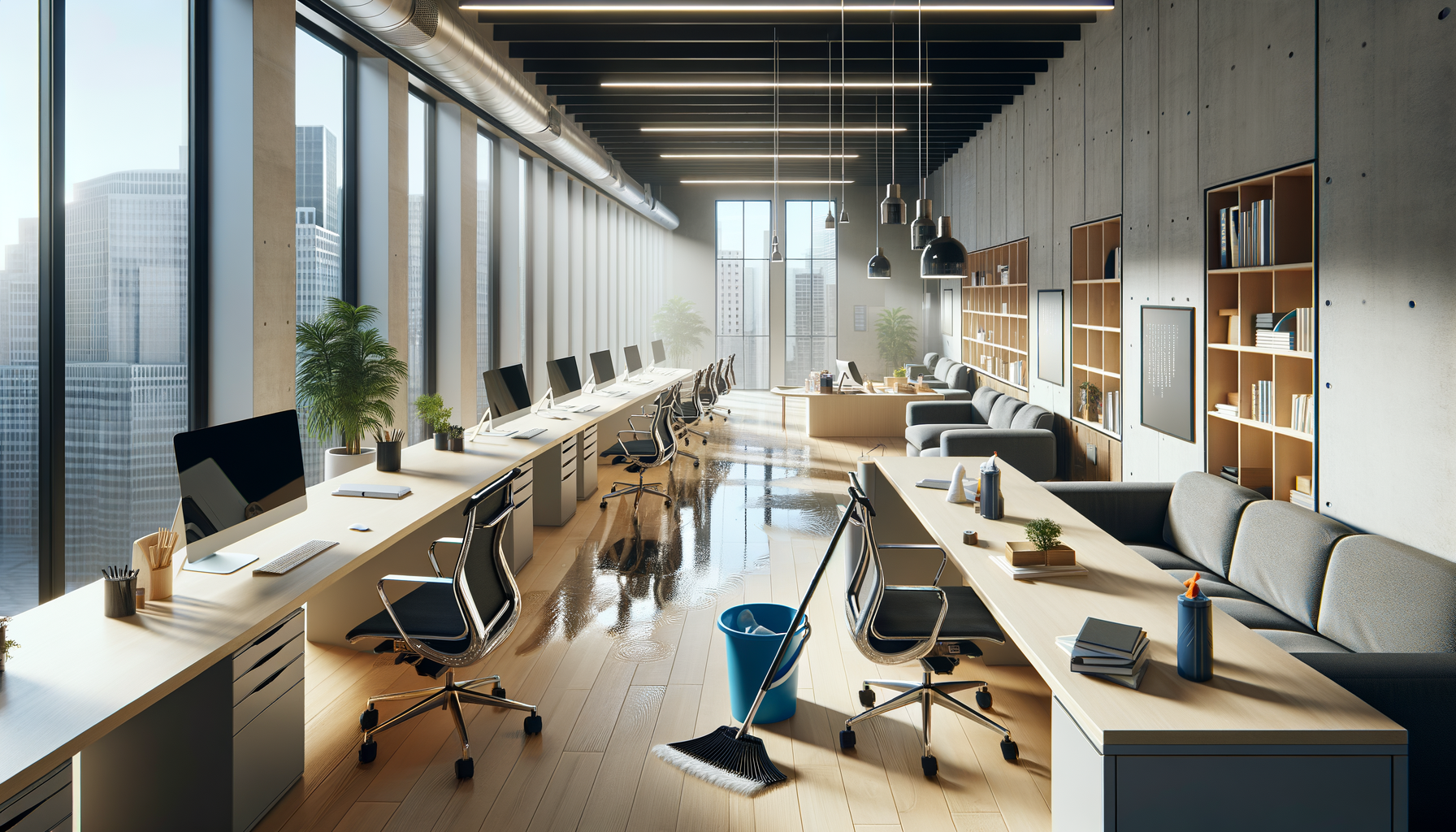 limpieza profunda de muebles de oficina